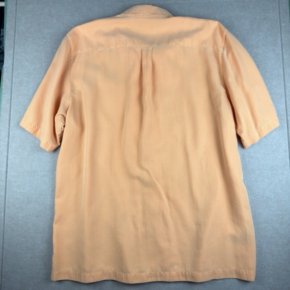 Indigo‎ Palms Men's XL Orange Check Short Sleeve Button Shirt Rayon Blend - Picture 2 of 9